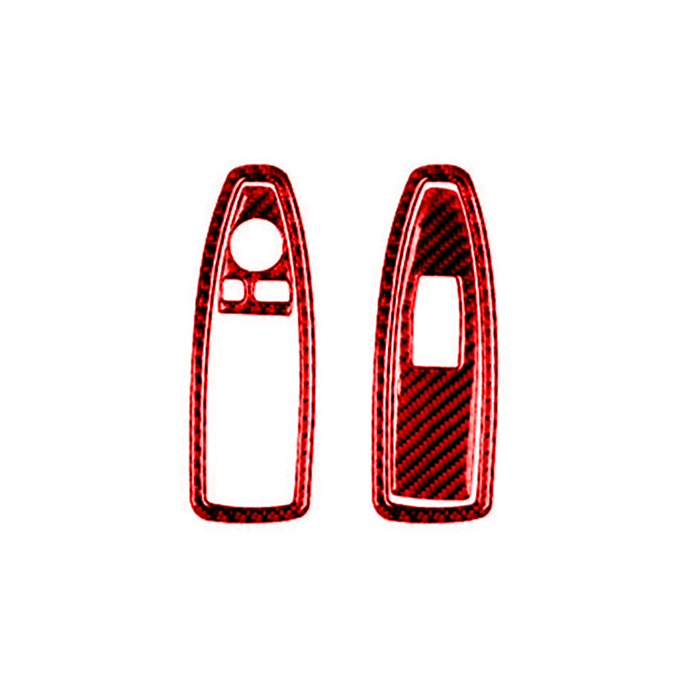4Pcs Red Carbon Fiber Front Window Panel Cover Trim for BMW X1 F48 2016-2018