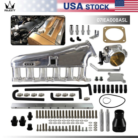 Intake Manifold Fuel Rail Throttle Body 90mm For Skyline GTR 2.6 RB26DET R32 R33