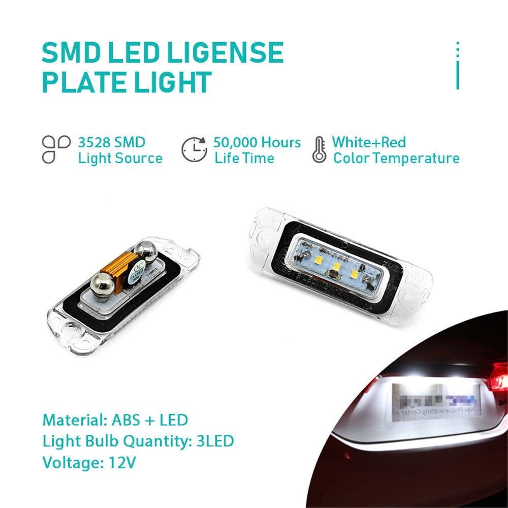 2 LED Number License Plate Light Lamps for Mercedes Benz ML Class W164 2005-2011