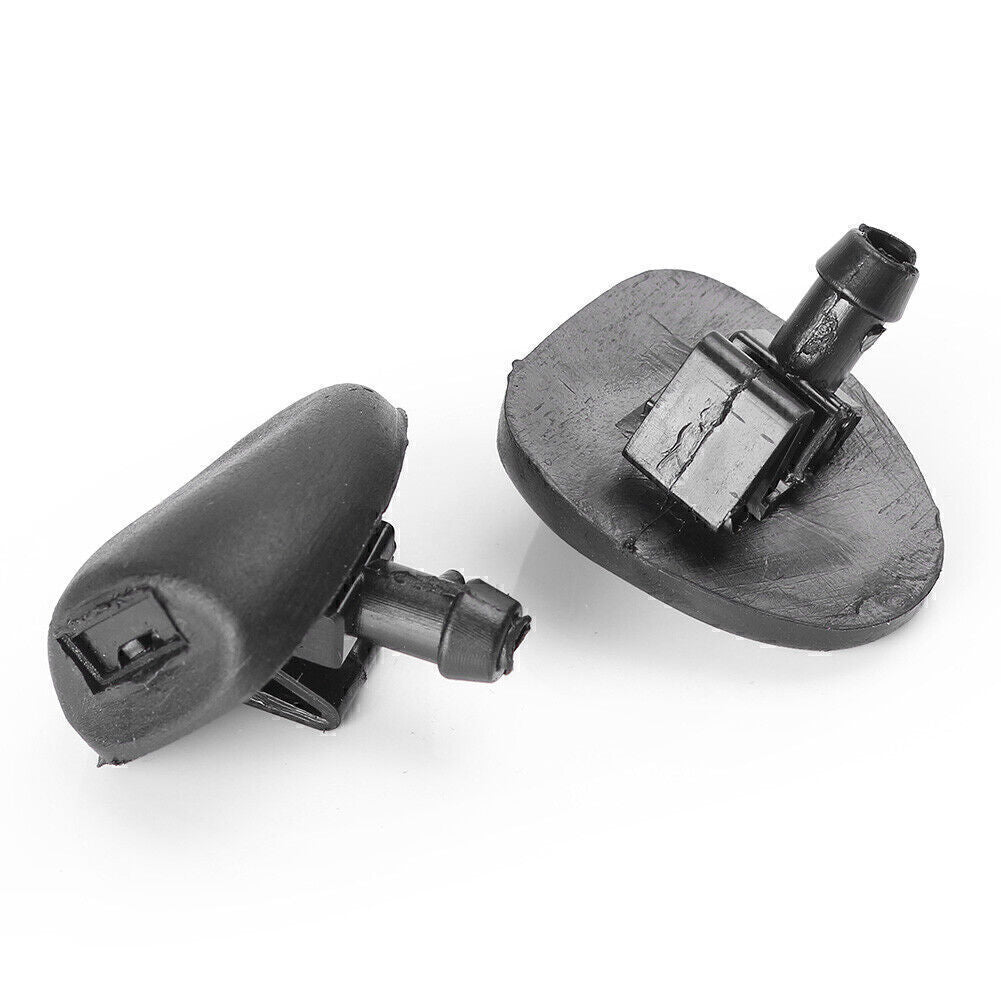 2x Front Windscreen Washer Jet Nozzle Fit for Peugeot 206 for Citroen C2 Black ABS