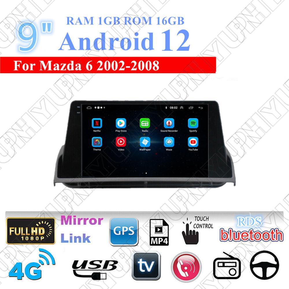 9 For 2002-2008 for Mazda 6 Android 12 Radio Stereo GPS Navigation Mirror Link 16GB