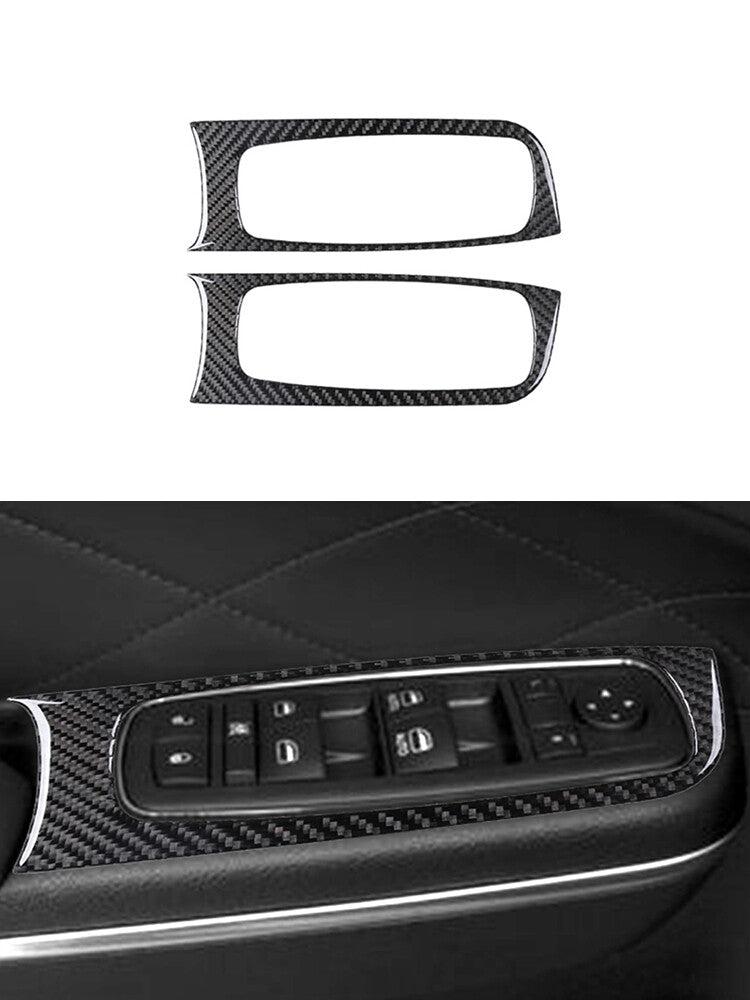 Front Window Lift Button Frame Panel Carbon Fiber for Chrysler 300 2015-2017