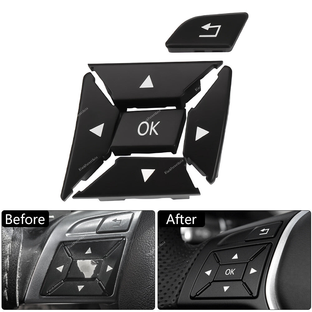 for Mercedes C Class Black Left Steering Wheel Control Menu Switch Button Cover