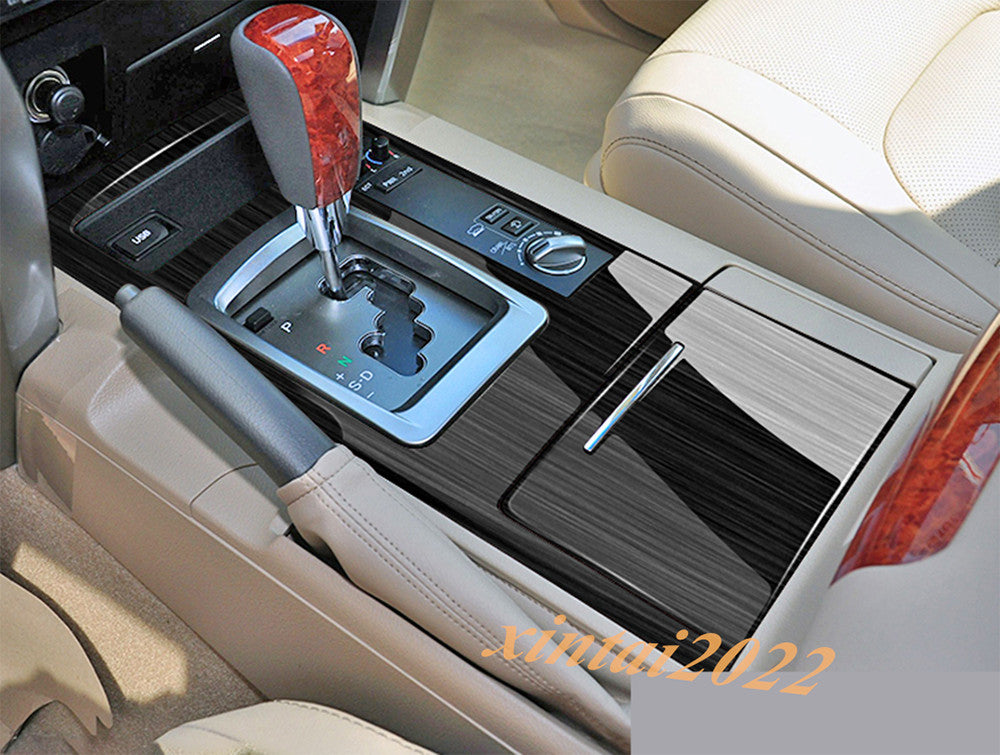 for Land Cruiser LC200 08-15 Black S.steel Gear Shift Box Panel Frame Cover Trim