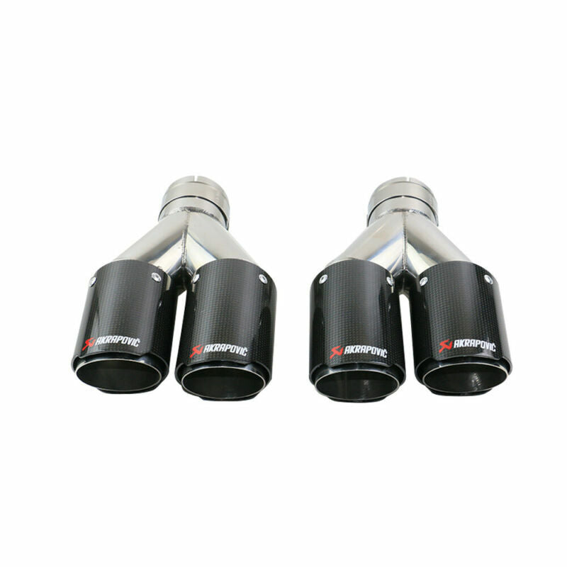 2PCS For Ak Carbon Fiber Exhaust Tip Pipe 4 Tips ID:2.5 63mm OD:3 76mm Pair