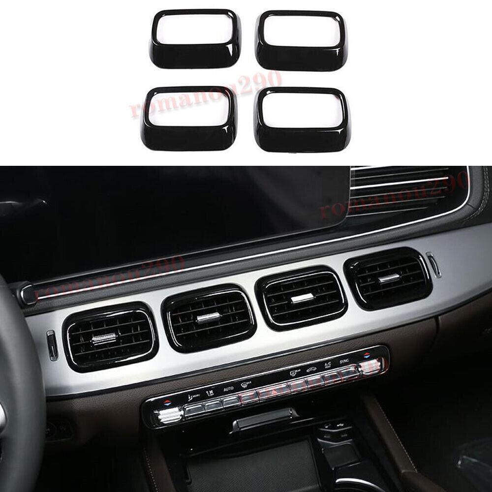 for Benz GLE-Class 2020-2022 Glossy Black Dash Console Air Outlet Cover Trims