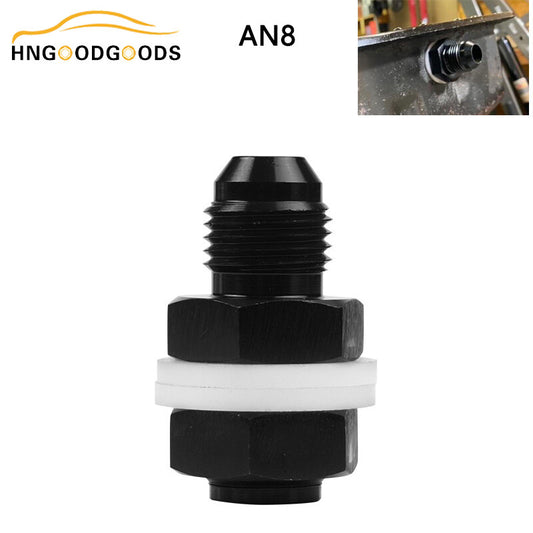 1-piece male connector 8AN bulk head fuel cell accessory adapter aluminum straight-line