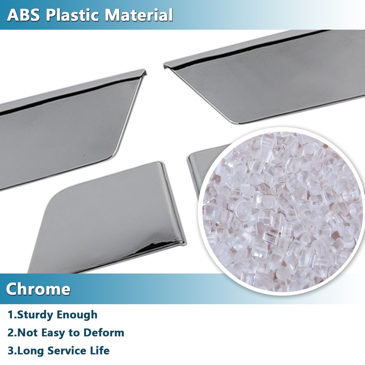 4PCS Chrome Front Rear Inner Door Panel Cover Trim for Ford F150 2021 2022 2023