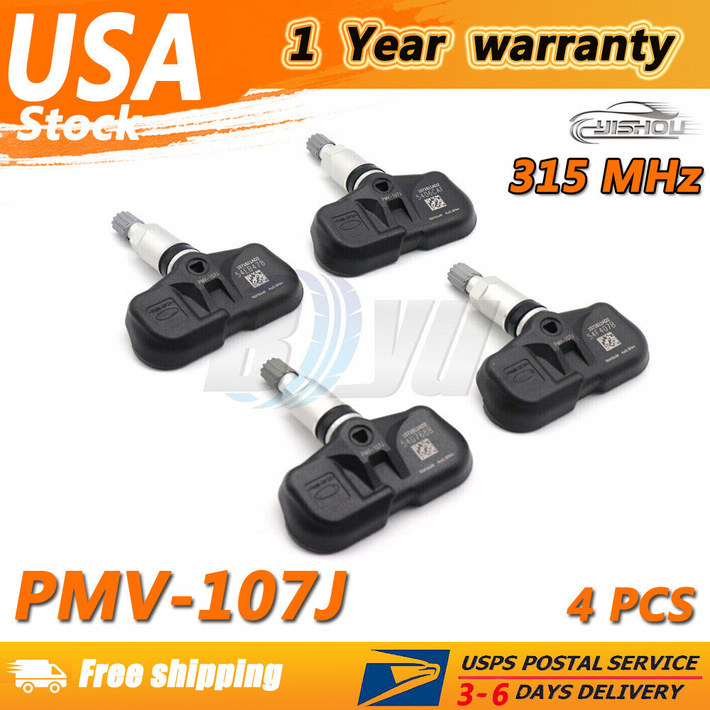 4X PMV-107J 42607-33021 TPMS Tire Pressure Sensor for Toyota RAV4 Tacoma 4Runner