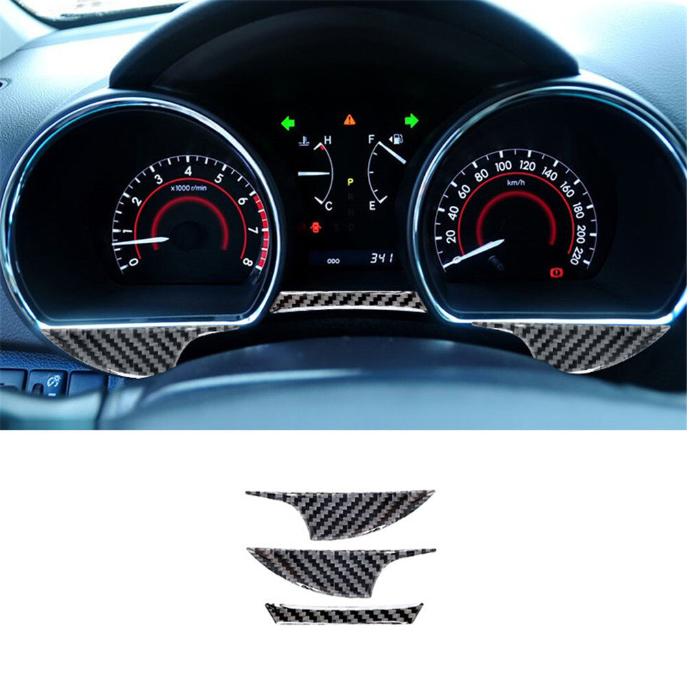 3x Carbon Fiber Dashboard Decorative Cover Trim for Toyota Highlander 2008-2013