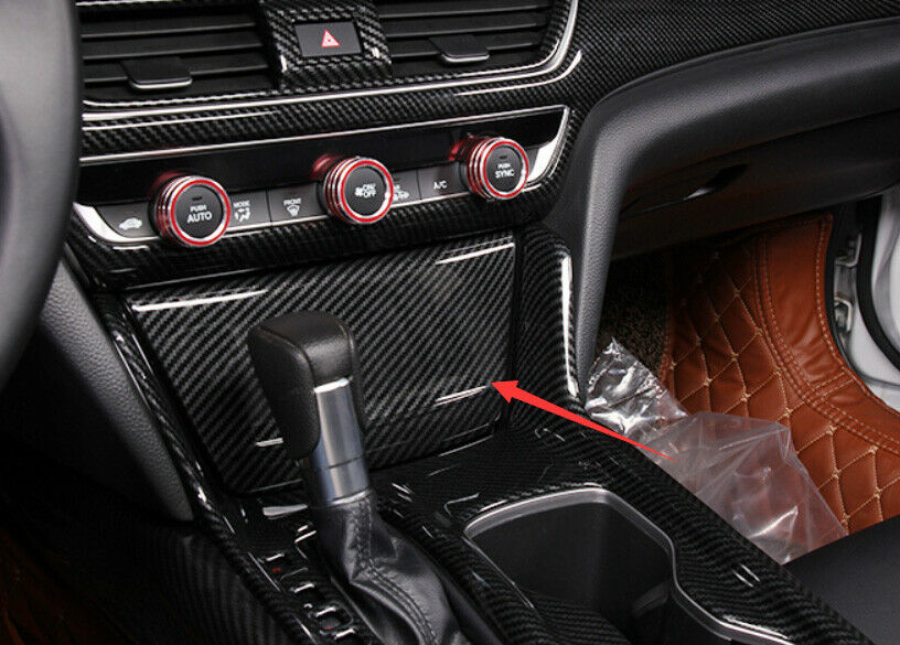 for Honda Accord 2018-2022 Carbon Fiber ABS Console Cigarette Lighter Panel Trim