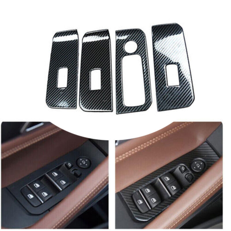 Carbon Fiber Steel Glass Window Lifting Lock Panel Trim For Car for BMW X6 G06 20-22