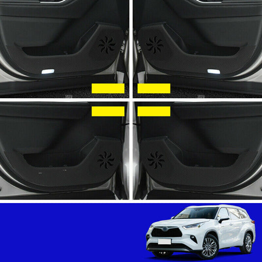 4Pcs for Toyota Highlander/Kluger 2020-2022 PU Car Door Anti-Kick Pad Guard Trim