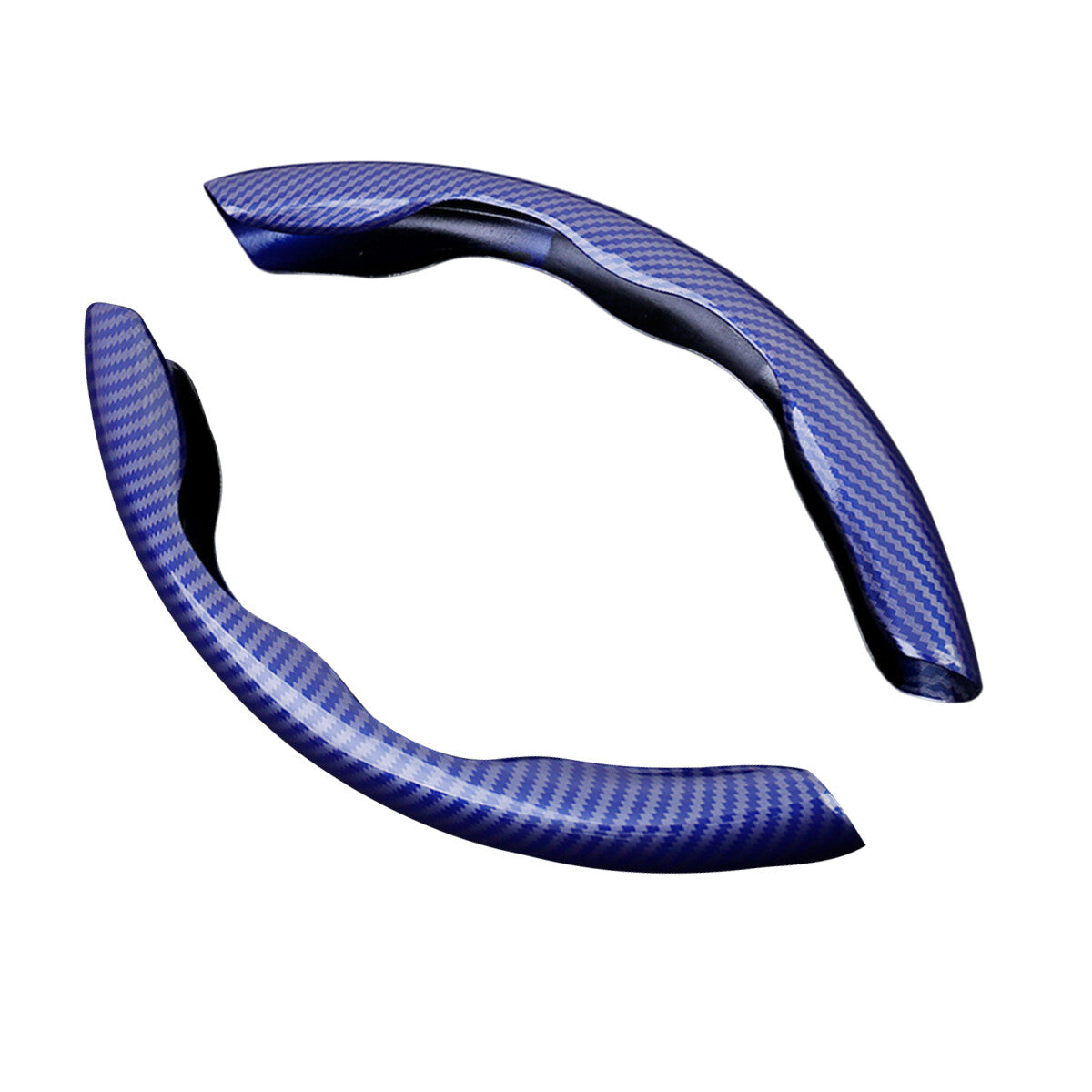 2-Piece Carbon Fiber Blue Car Steering Wheel Booster Anti-Slip Universal Accessory