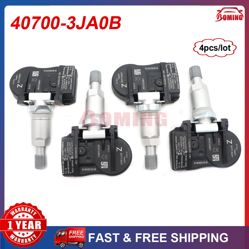 4X NEW 40700-3JA0B TPMS TIRE PRESSURE SENSOR for Nissan Altima for Infiniti 433MHz