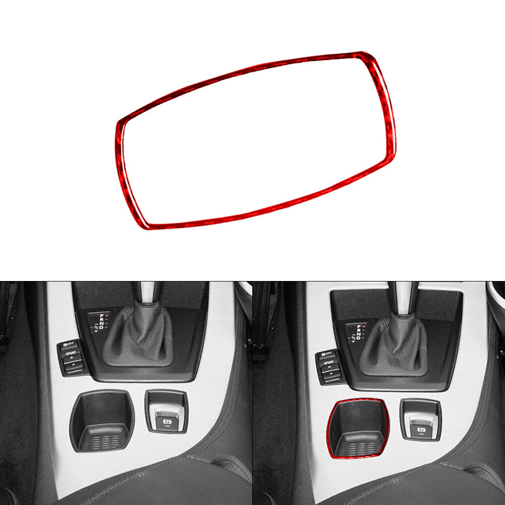 Red Carbon Fiber Transmission Console Accent Cover Trim for BMW Z4 E89 2009-2016