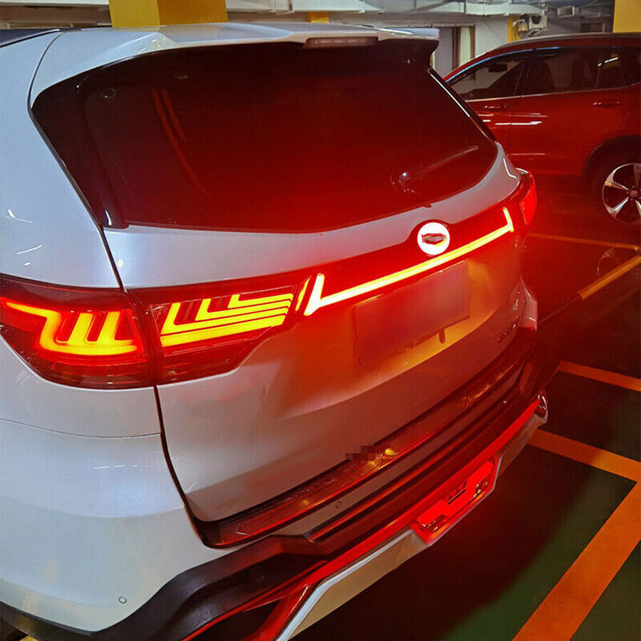 for Toyota Highlander 2014-19 Black Rear Door Trunk Led Tail Light Cover Decor
