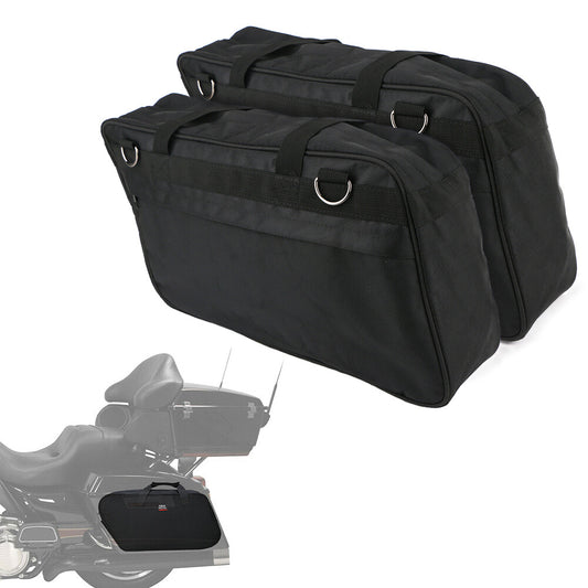 2-Piece Motorcycle Saddlebag Lined Travel Touring Bag for Road Trip and Street Gliding