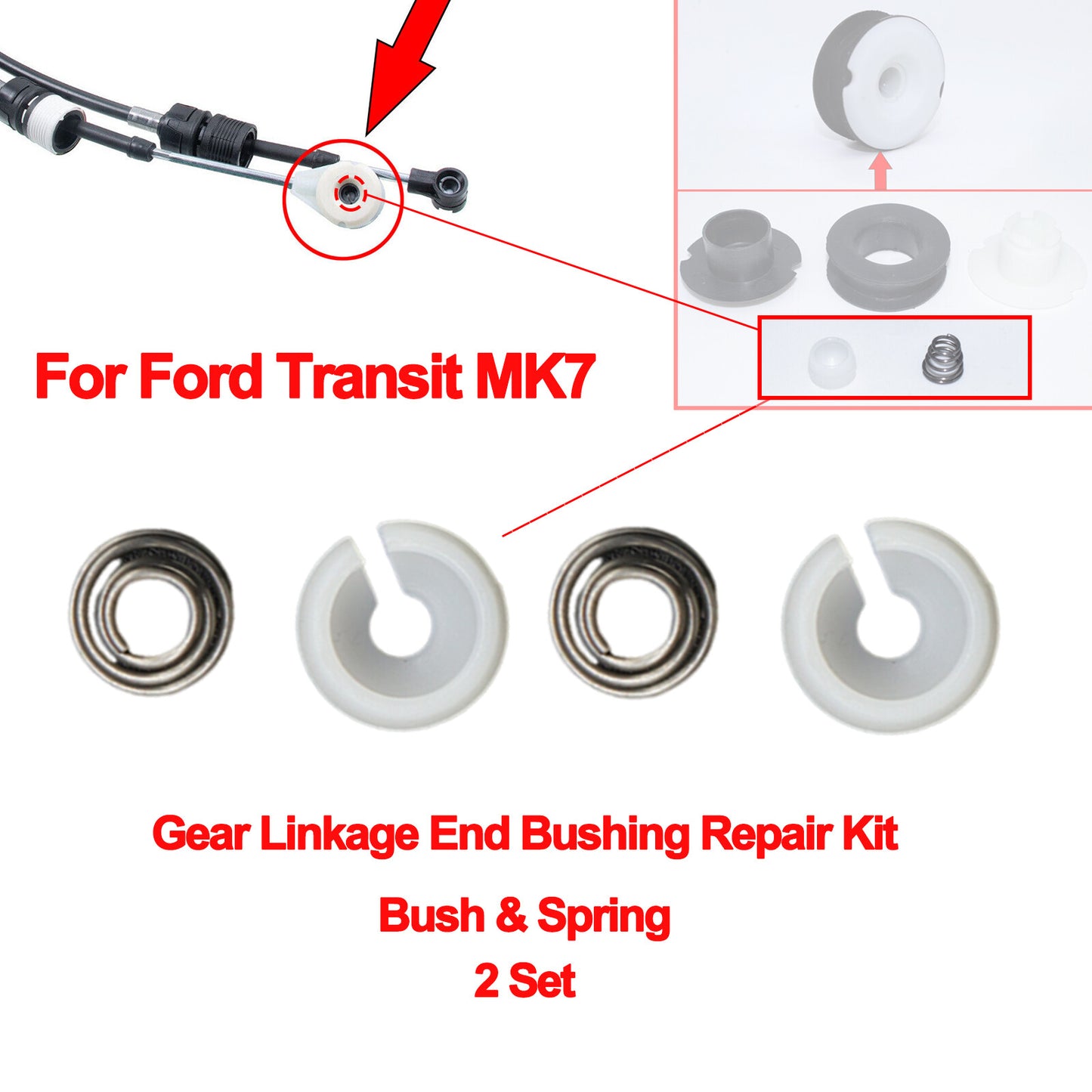 Gear Linkage End Repair Kit for Ford Transit MK7 2.2 2.4 TDCI Shifting Issue Fix