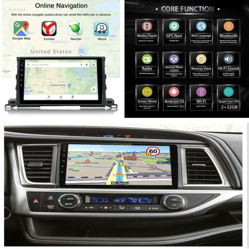 10.1 Android 9.1 2 + 32GB Car Stereo Radio GPS for Toyota Highlander 2015-2019