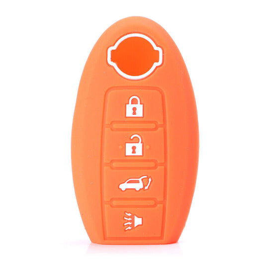 4 Button Remote for Smart Key Fob Shell Cover Orange Fit for Nissan 370Z Altima Silicone