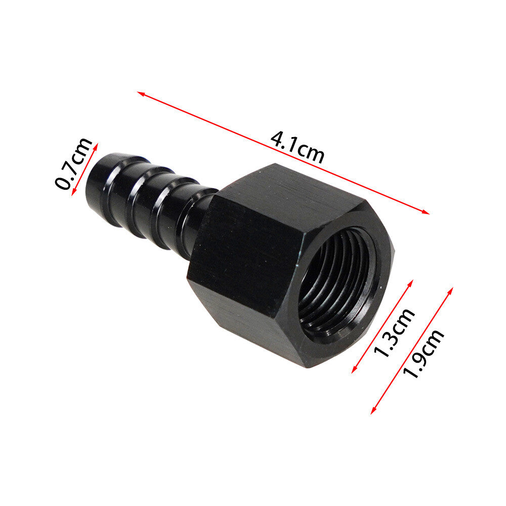 2-Piece Set x Accessory Hose End Straight 3/8 inch Barb to 6 AN Female Rotary Anodized Aluminum