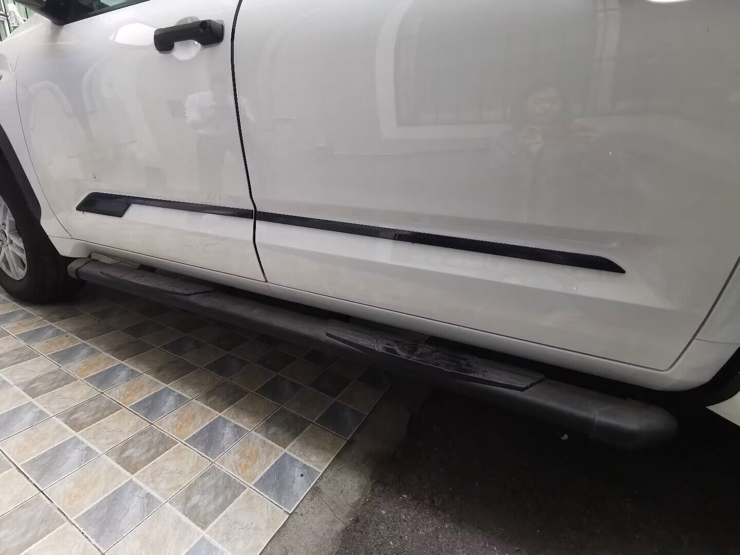 Carbon Fiber ABS Body Side Moulding Strip Cover Trim for Toyota Tundra 2023-2024