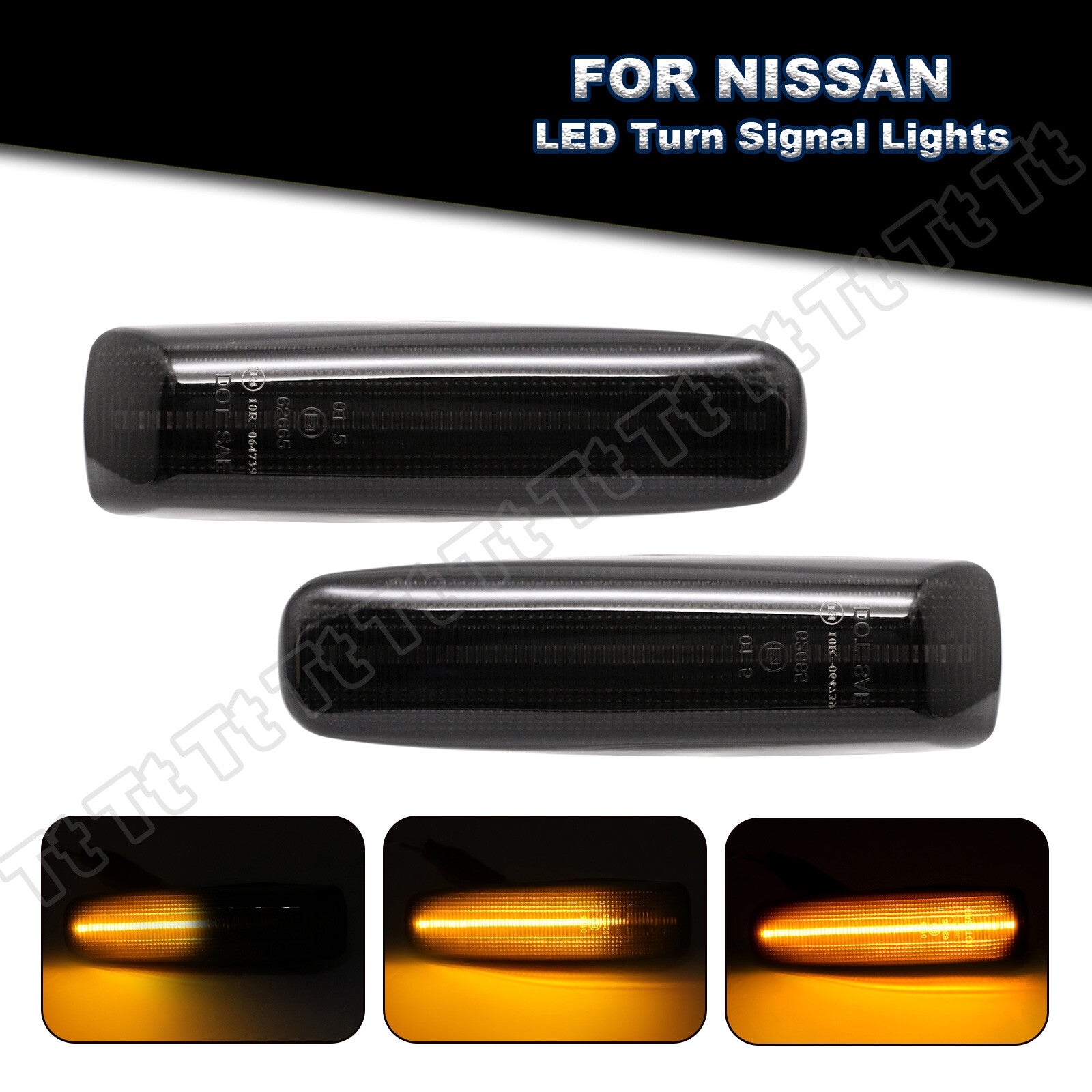 Two sequential LED front fender side marker lights suitable for 89-96 for Nissan 300ZX Z32