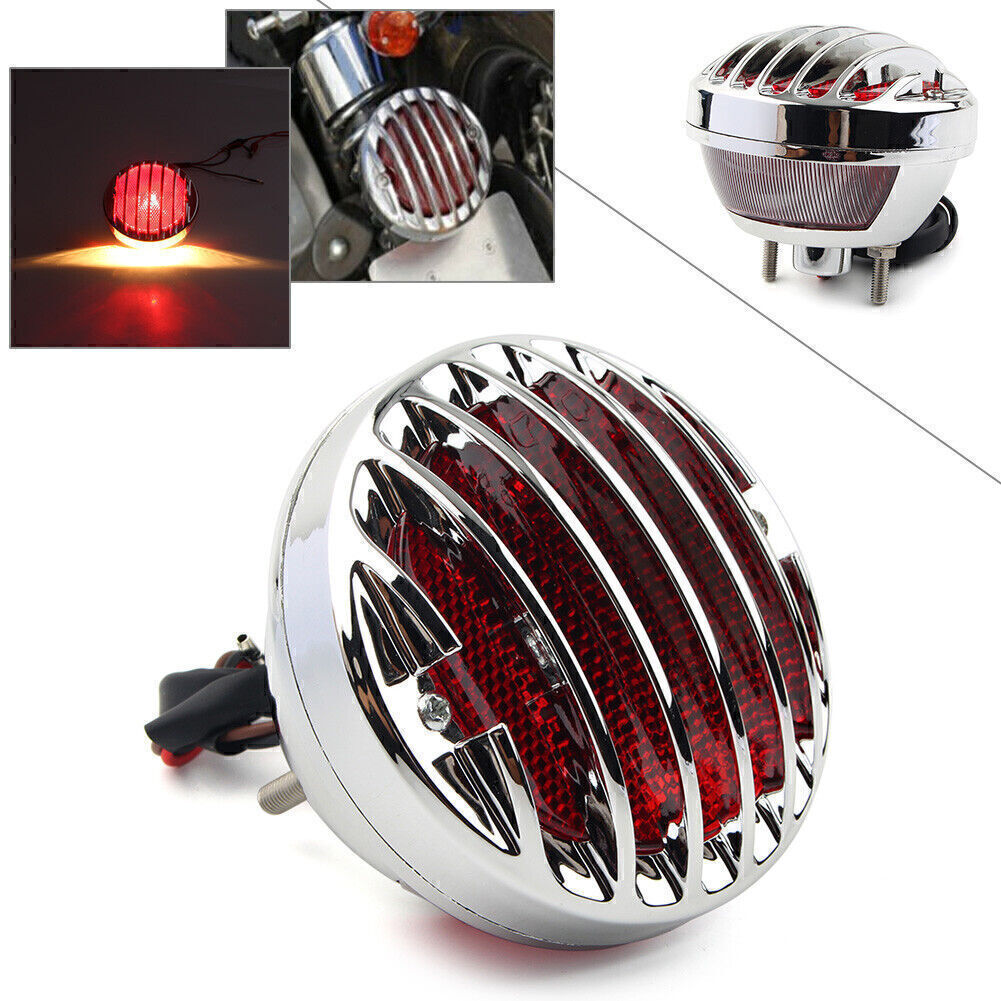 Fit for Harley Bobber Rat Custom Chopper Motorcycle Chrome Tail Brake Light