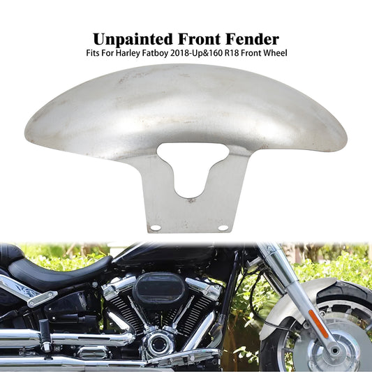 Unpainted Front Short Fender Fit for Harley M8 Fatboy FLFBS 160 R18 Wheel 18-23