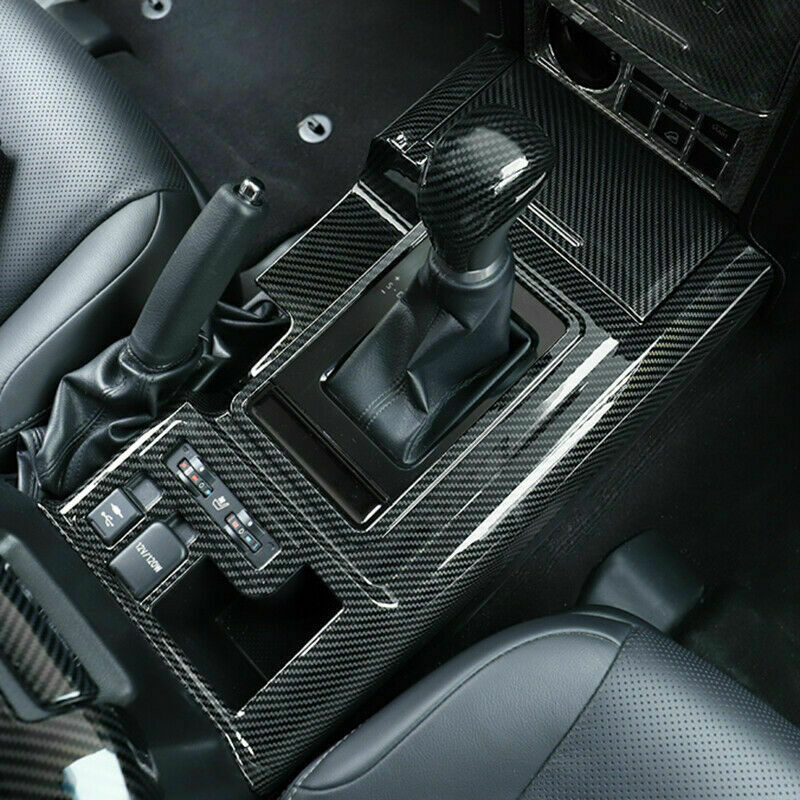 1P for Toyota Prado 2018-2021 Carbon Fiber Gear Shift Knob Cap Cover Trim Bezels