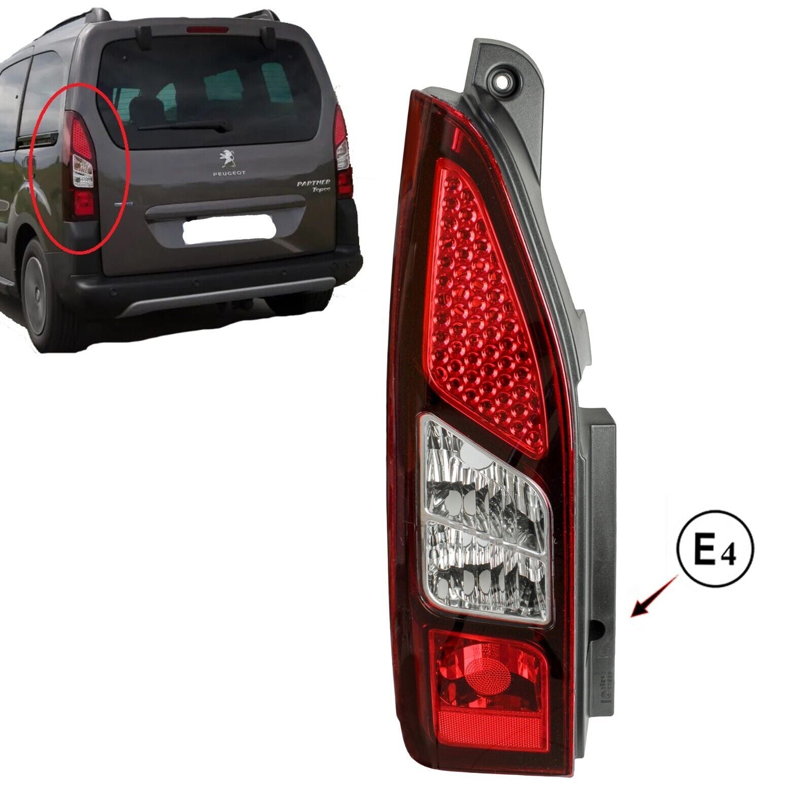 Für for Peugeot Partner 08-19 Rücklicht Heckleuchte Rückleuchte Links 9677205180