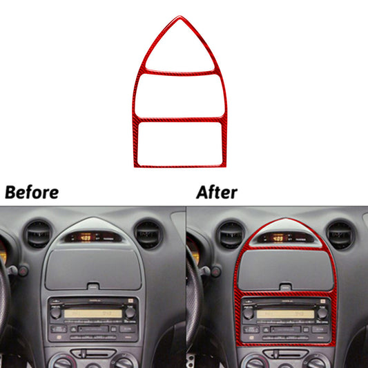 Red Carbon Fiber Central Console Frame Cover Trim for Toyota Celica 2000-2005