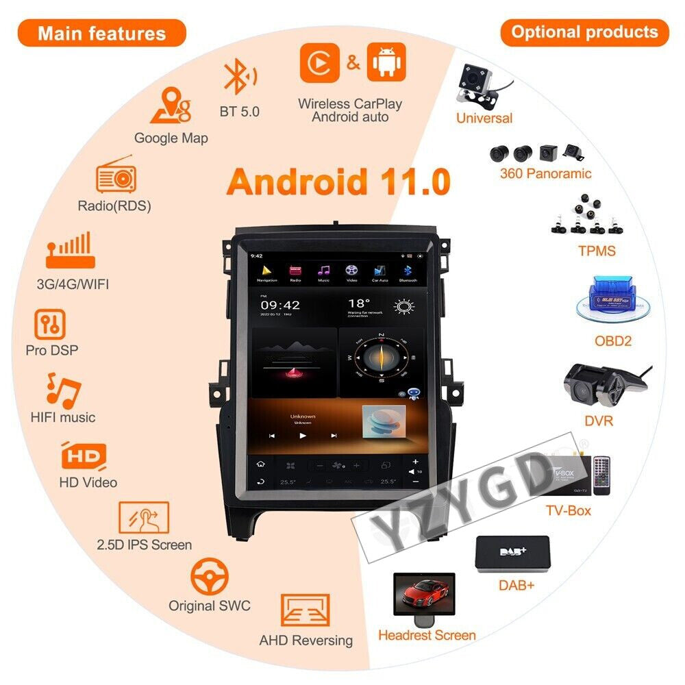 for Ford Ranger 2015-2019 Android Car Radio Carplay 2Din Stereo 128GB Receiver