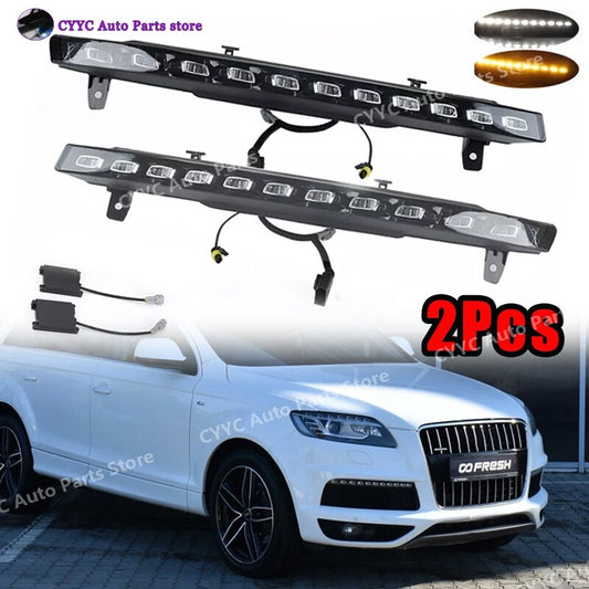 LHRH Side for Audi Q7 2010 -2015 LED DRL Daytime Running Light Turn Signal Lamp