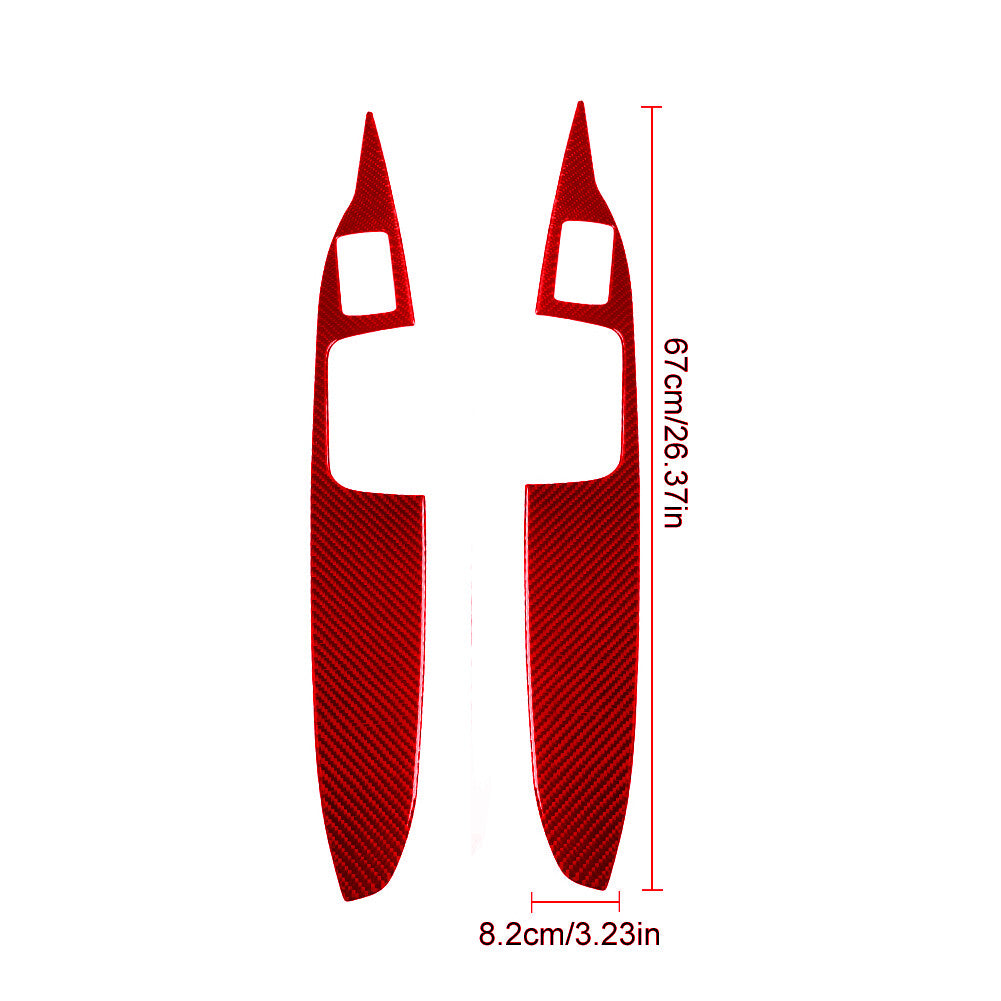 Red Carbon Fiber Rear Door Window Lift Panel Cover Trim for Chrysler 300 2005-07