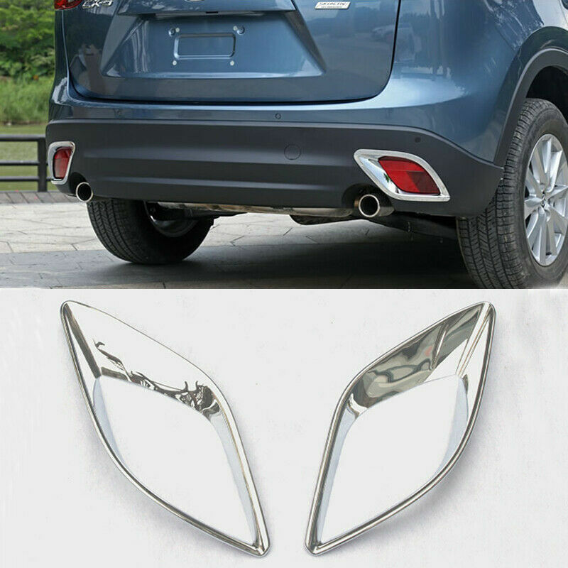 for Mazda CX-5 2012-2016 Chrome Rear Fog Light Cover Bumper Reflector Surrounds