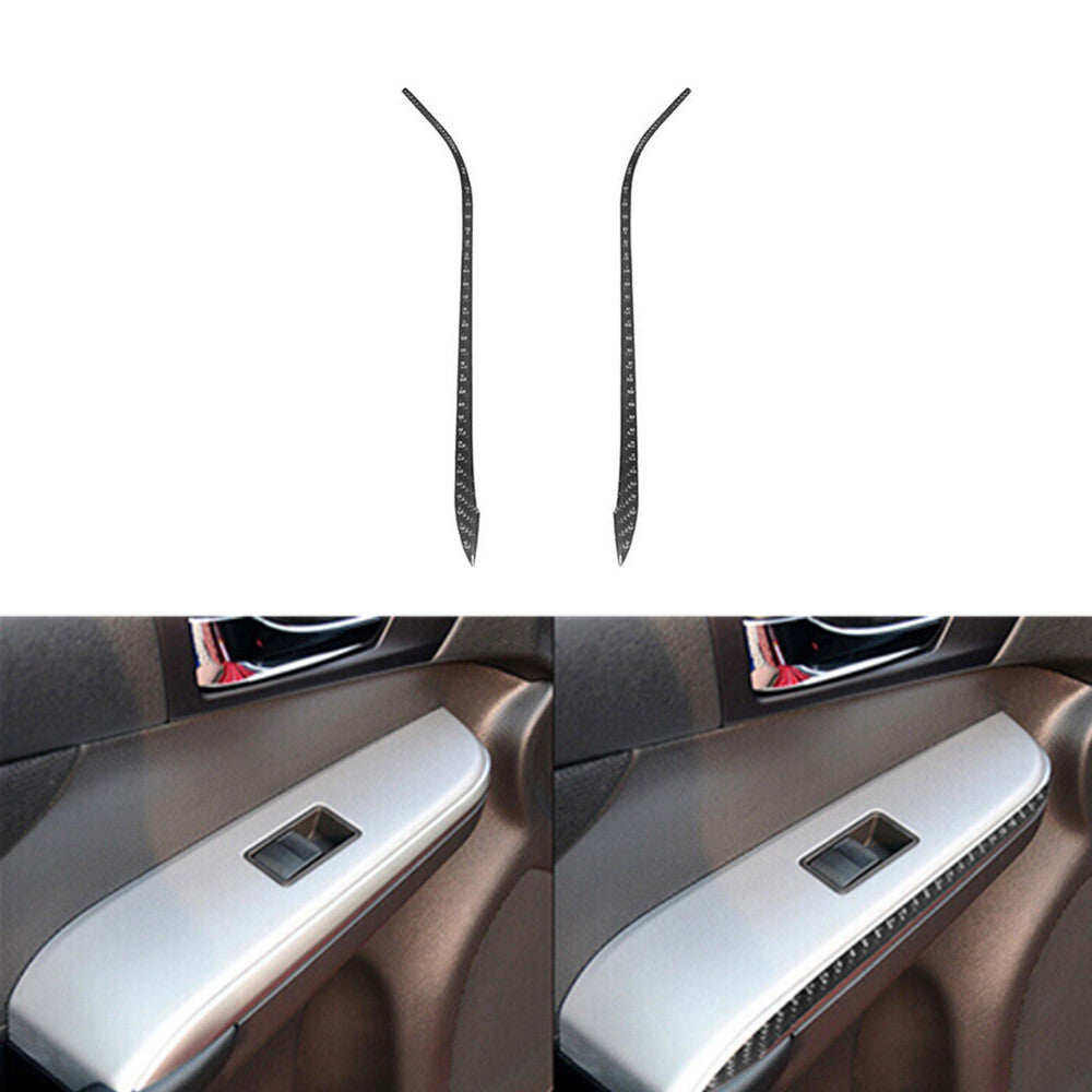 Carbon Fiber Car Rear Window Lock Lift Panel Frame Trim for Toyota for Camry 12-14