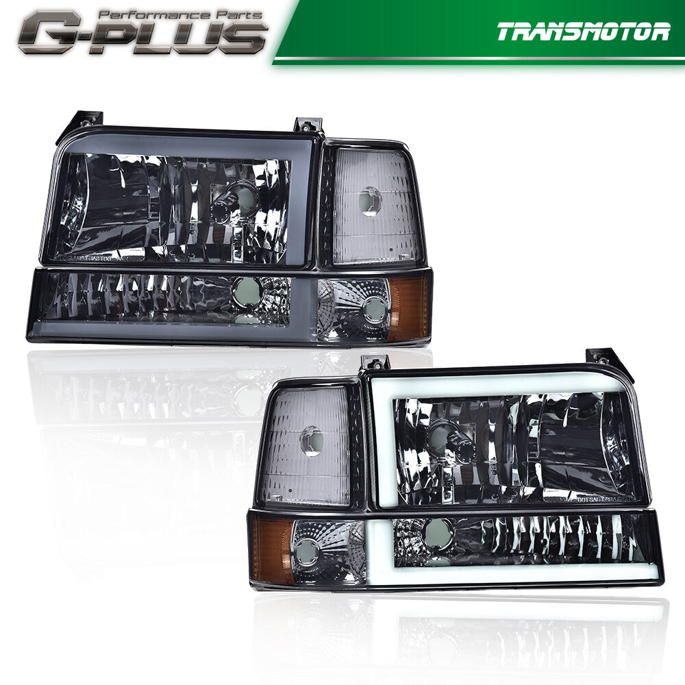 Suitable for 1992-1996 for Ford F150 F250 F350 Dual LED DRL Headlight Pumps (6-Piece Set)