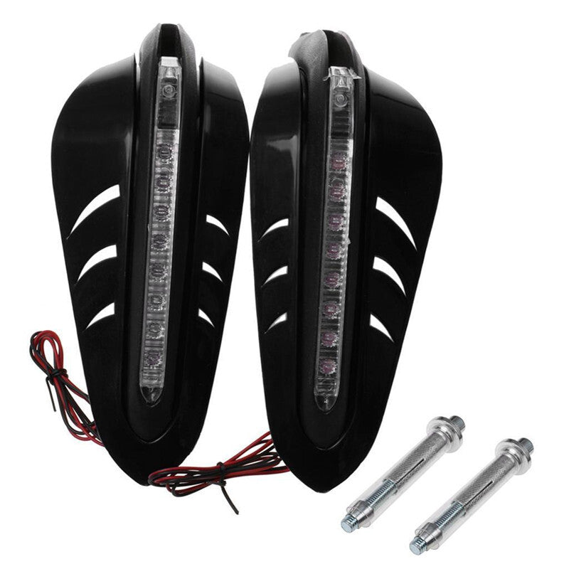 Motorcycle Handlebar Hand Protector White LED Light Handguards Hand Guard Cover