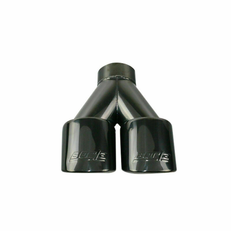 1PC 67mm Black Weld-on Dual Exhaust Pipe Muffler Tips Black Square Tip 2 Outlets