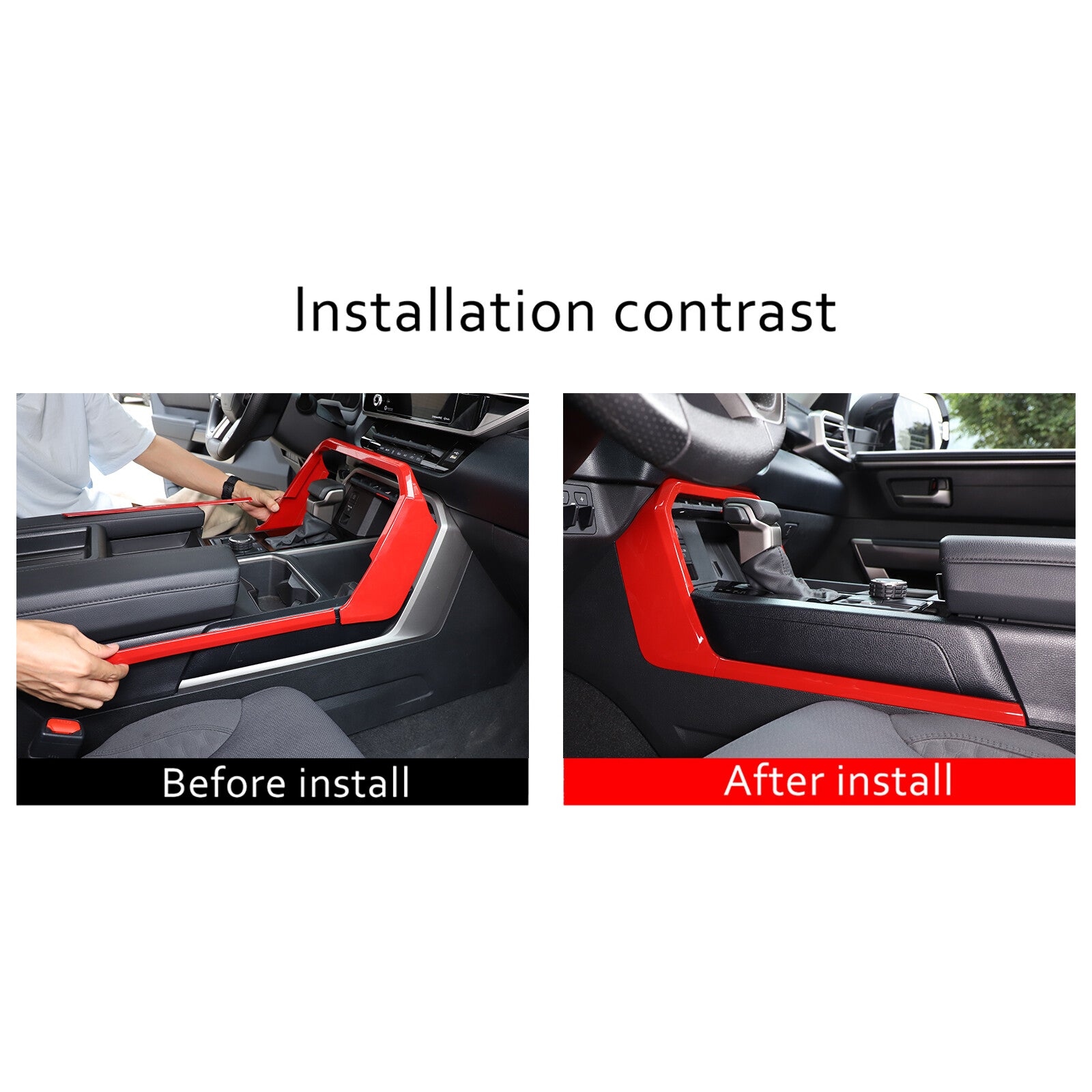 2-Pack Red Front Inner Door Panel Trim Covers for Honda Pilot 2015-2022