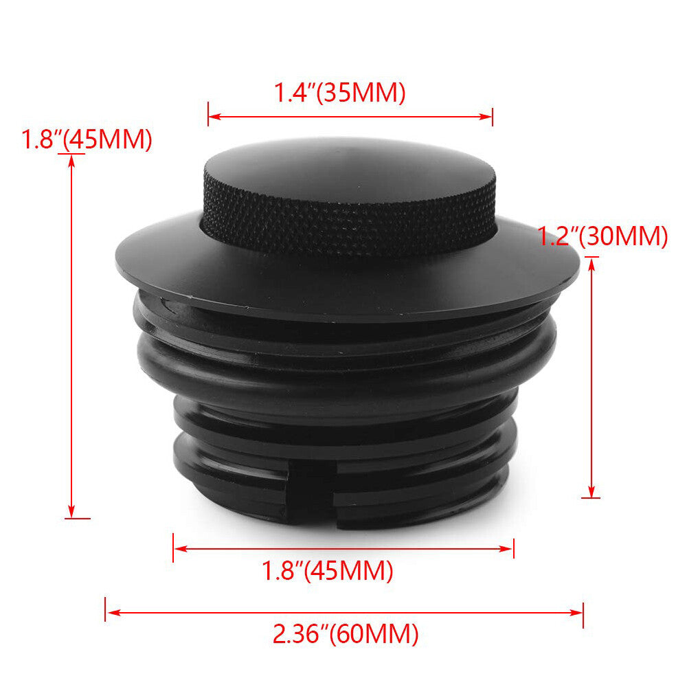Silver Pop Up Vented Flush Mount Fuel Tank Gas Cap Fit for Harley Screw In Type