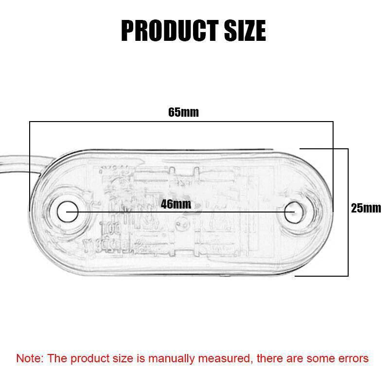 10X Red White Amber LED Side Marker Light RV Truck Trailer Lamp 12-24V