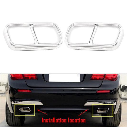 For 2009-2014 for BMW F01 7 Series Rear Tail Muffler Exhaust Pipe Output Cover Trim