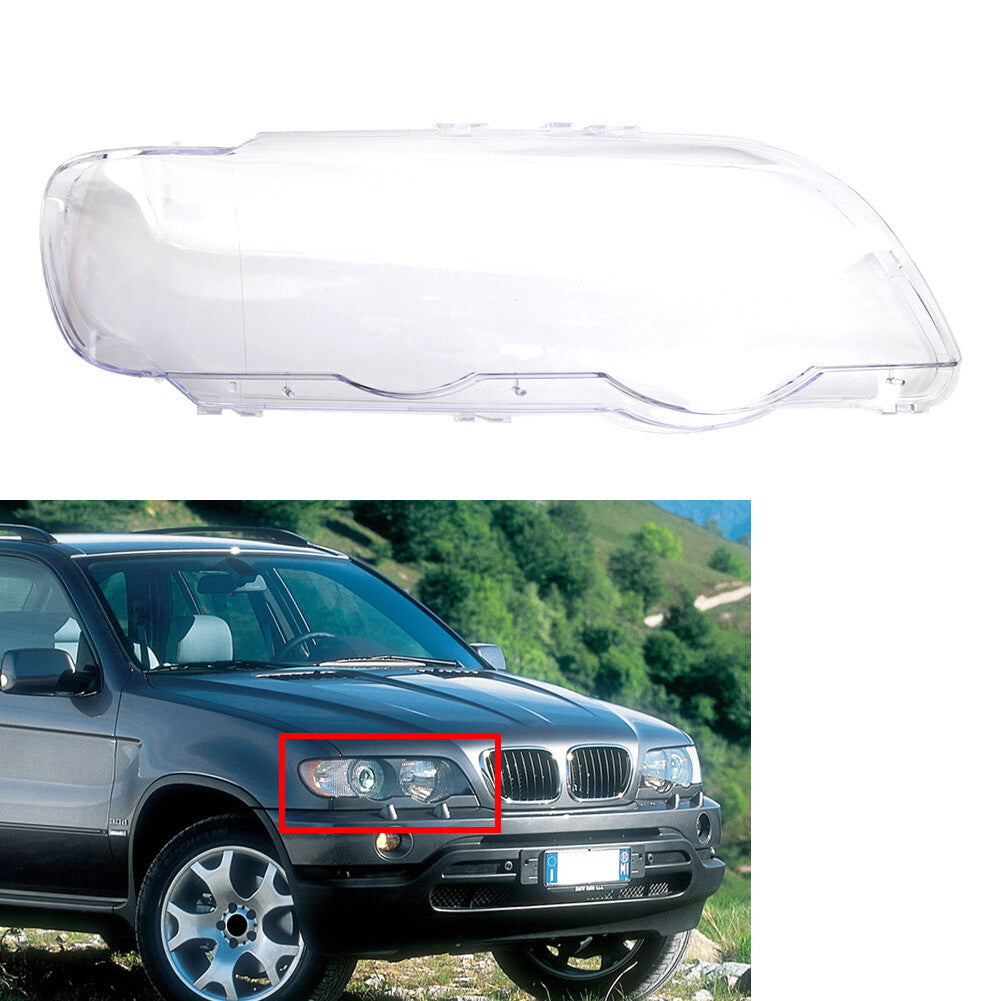 Transparent Headlight Headlamp Clear Lens Cover for BMW X5 E53 1999-03