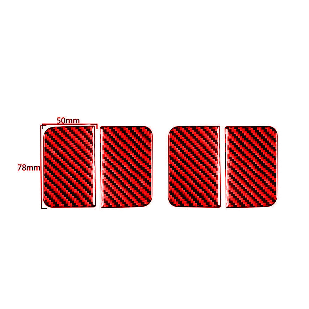 4Pcs Red Carbon Fiber Door Bowl Cover Trim For Silverado for GMC for SIERRA 2014-2018