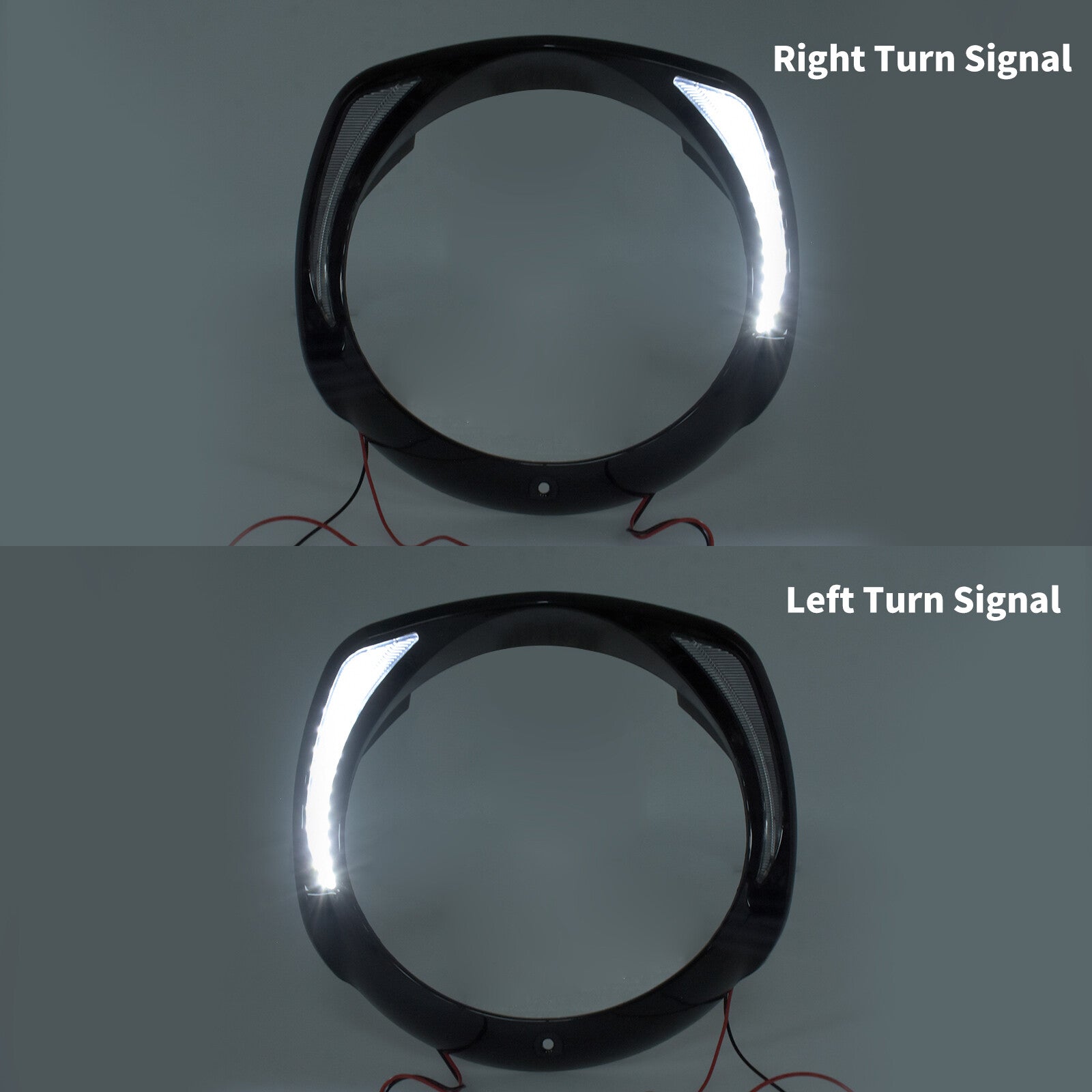 Black 7 LED Headlight Bezel Batwing Fairing Cover Fit for Harley Touring 2014