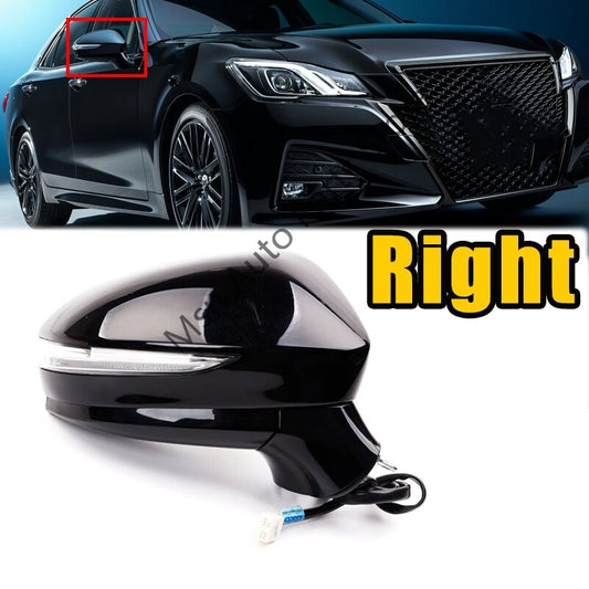 Right Side Rearview Mirror Fold Heating Assy Black for Toyota Crown 2015-2018