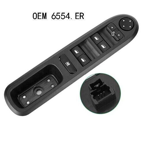 for Peugeot 407 SW New black 6554.ER Front Left Master Window Control Switch new
